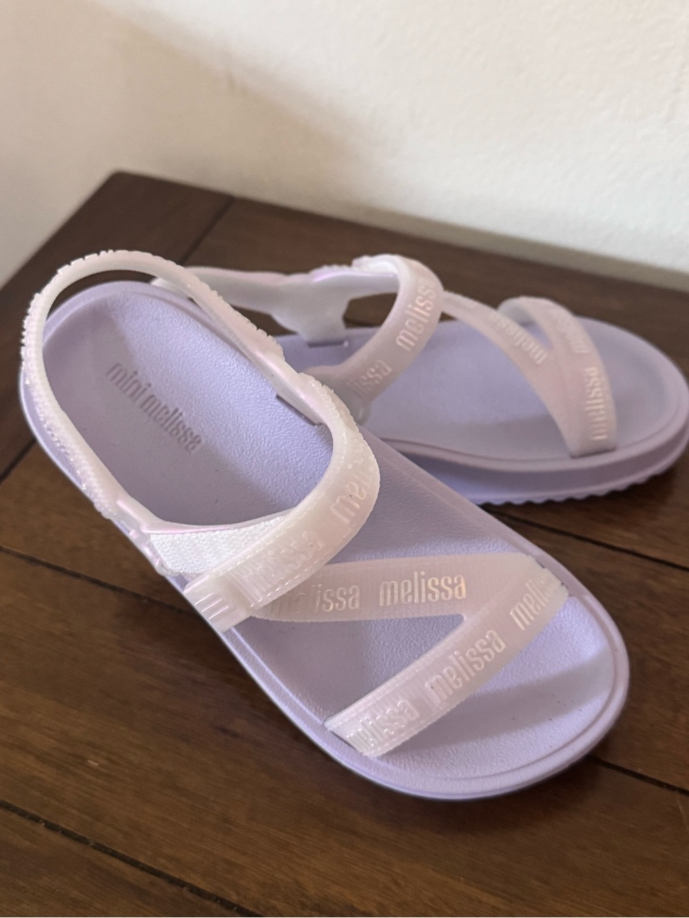 Melissa Kids Light Lavender Jelly Sandals with Logo Straps